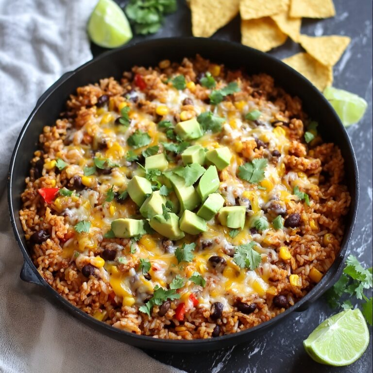 Cheesy Taco Rice Skillet: One-Pan Dinner Recipe