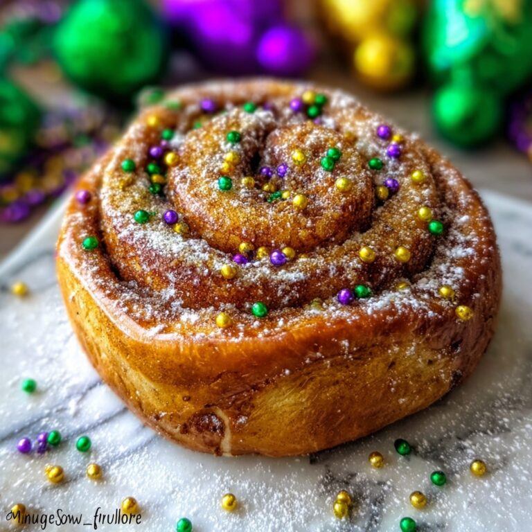 Easy Mardi Gras Cinnamon Rolls with Two Ingredient Dough Recipe