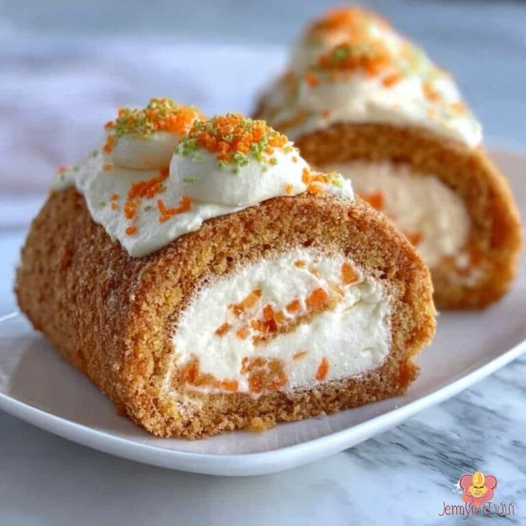 Carrot Cake Roll with Cream Cheese Frosting Filling Recipe