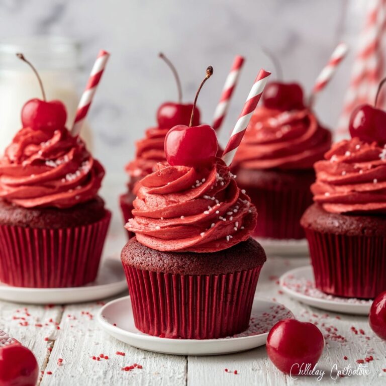 Cherry Shirley Temple Cupcakes with Cherry-Flavored Frosting Recipe