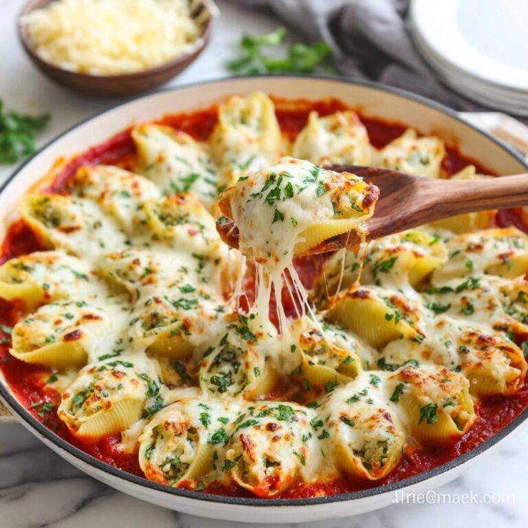 Creamy Spinach and Ricotta Stuffed Shells with Marinara Recipe