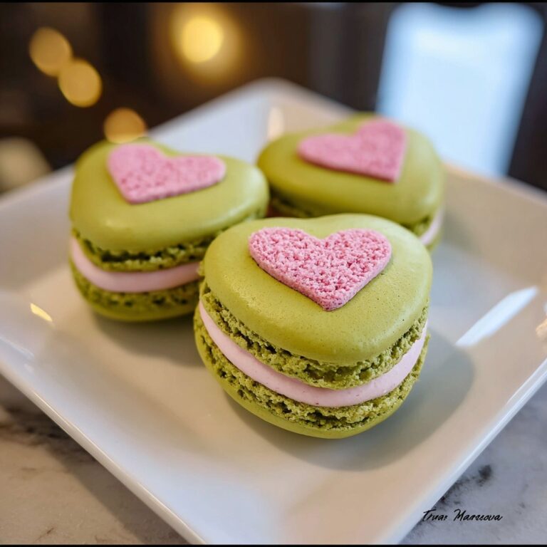 Matcha Rose Heart Macarons Recipe