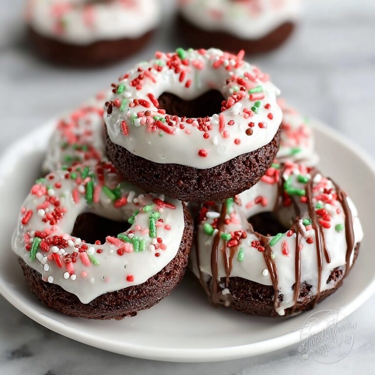 Easy Brownie Mix Donuts With White Chocolate Drizzle Recipe