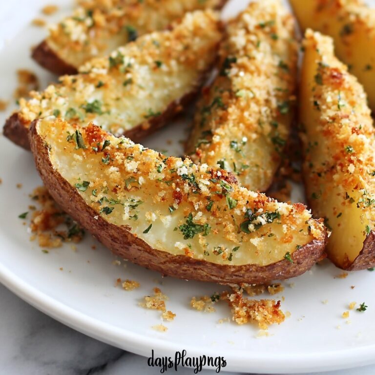 Baked Garlic Parmesan Potato Wedges Recipe