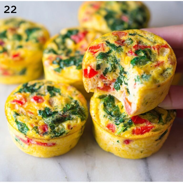 Instant Pot Egg Bites with Spinach and Roasted Red Pepper Recipe