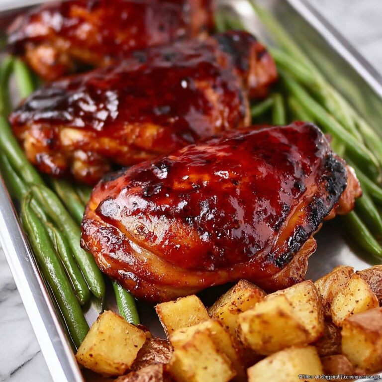 Sheet Pan BBQ Chicken, Potatoes, and Green Beans Recipe