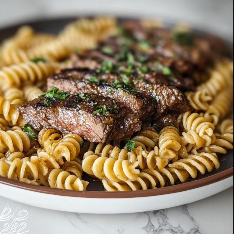 Sticky Honey Garlic Steak and Rotini Recipe