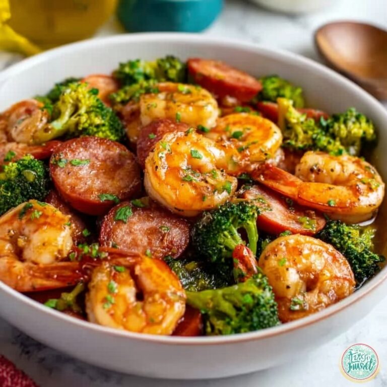 Honey Garlic Shrimp with Sausage and Broccoli Recipe