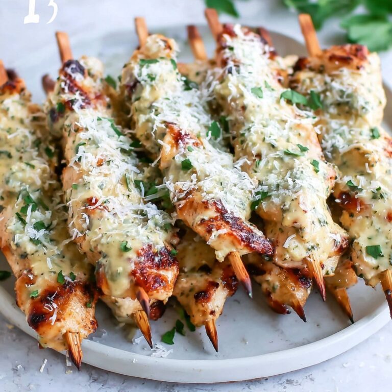 Garlic Parmesan Chicken Skewers Recipe