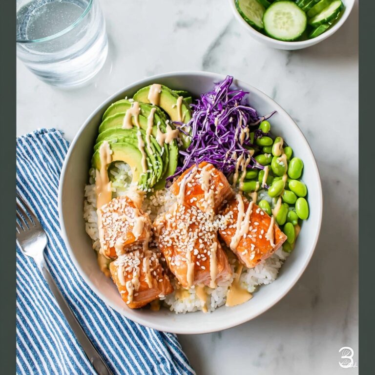 Crispy Salmon Rice Bowls with Ginger Scallion Rice and Spicy Sriracha Mayo Recipe