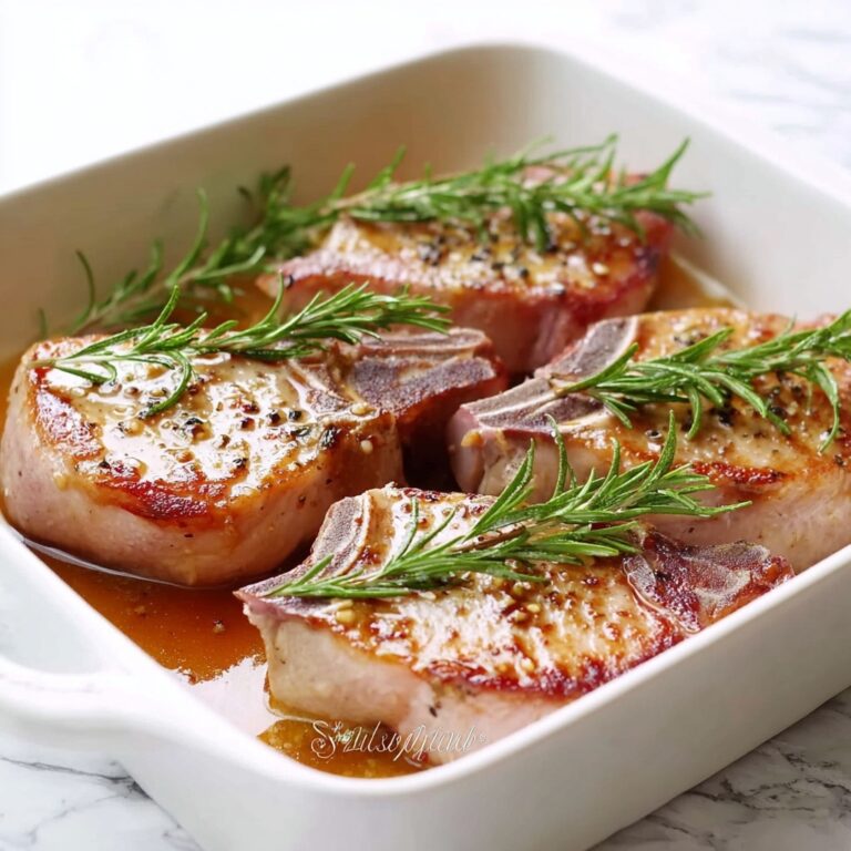 Herb-Infused Smothered Baked Pork Chops with Apple Cider Glaze Recipe