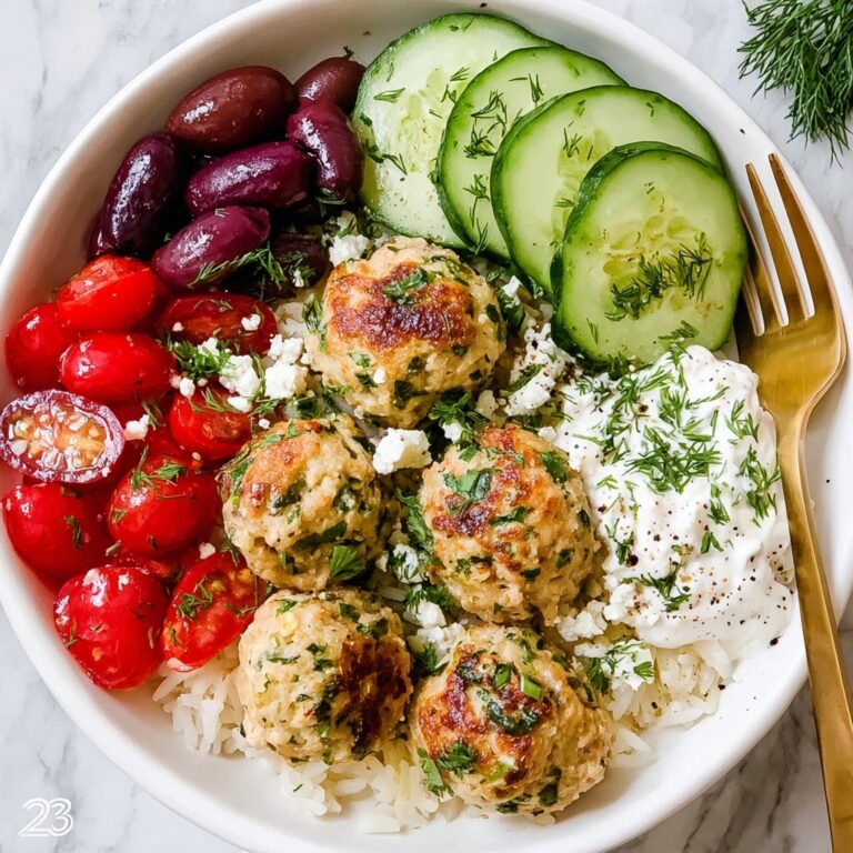 Spinach Feta Turkey Meatballs with Yogurt Sauce Recipe