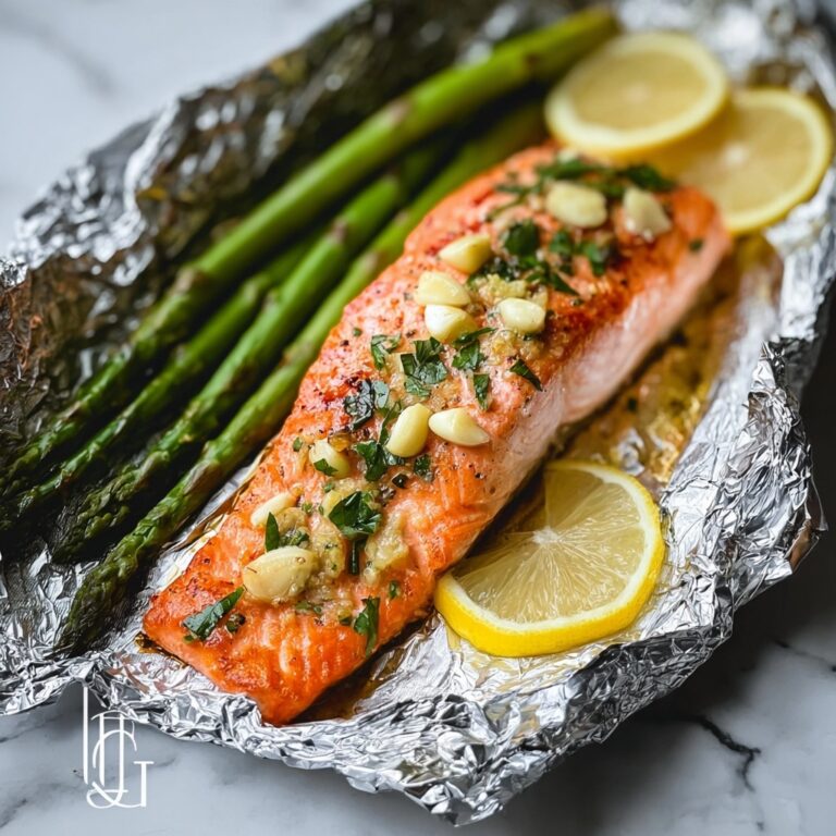Savory Baked Salmon in Foil with Asparagus & Lemon Butter Recipe
