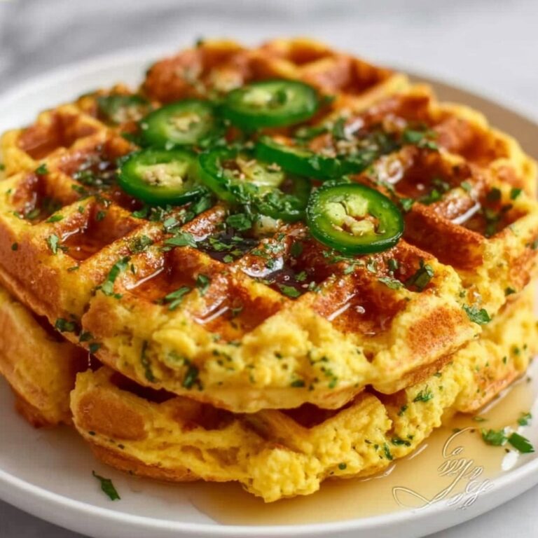 Cheddar Jalapeño Cornbread Waffles: Crispy & Cheesy Bliss! Recipe