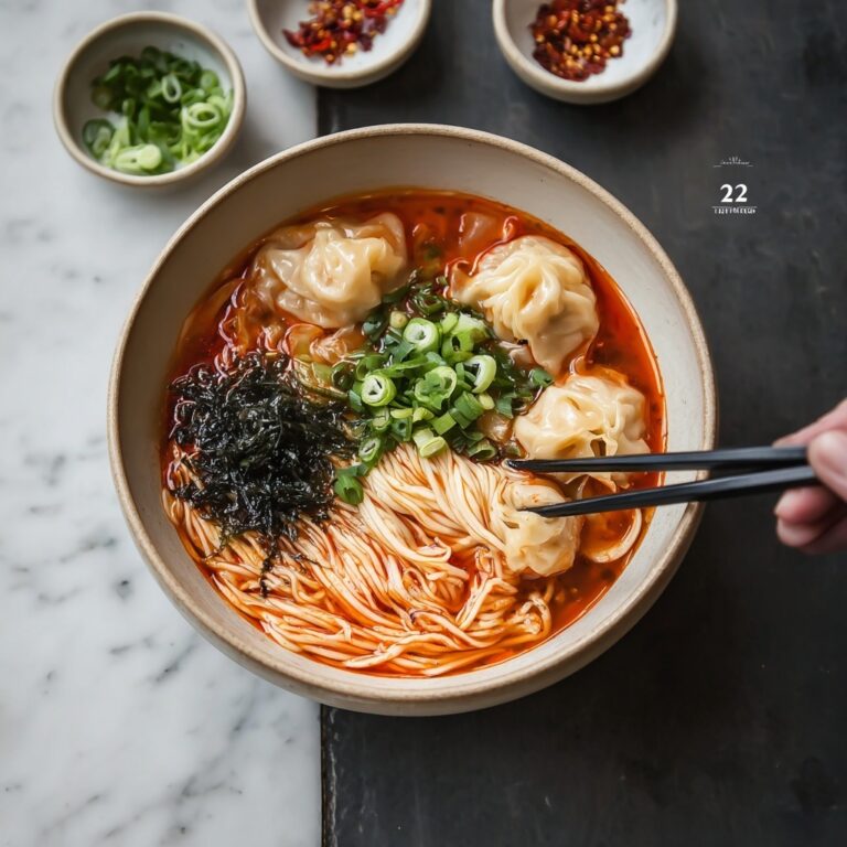 Kimchi and Dumpling Noodle Soup Recipe