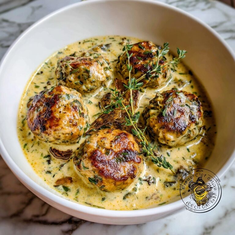 Creamy Mushroom Chicken Meatballs Recipe