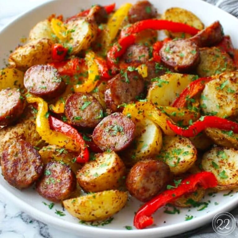Quick Cajun Sheet Pan Chicken Sausage & Potato Bake Recipe