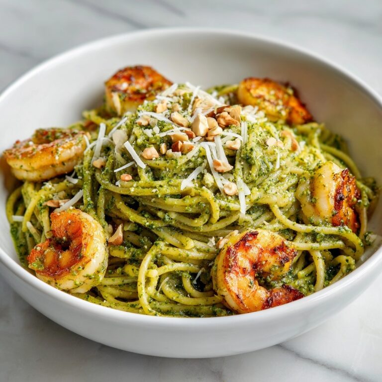 Easy & Creamy Pistachio Pesto Pasta with Shrimp Recipe