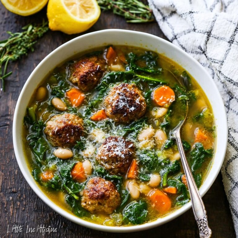 Tuscan White Bean Soup with Meatballs Recipe