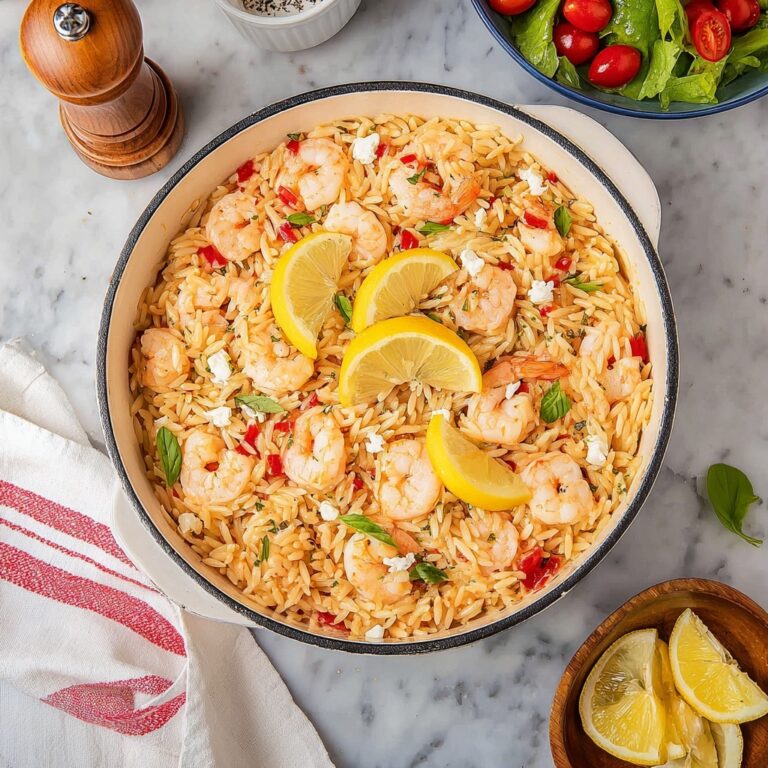 Lemony Orzo with Shrimp and Feta Recipe