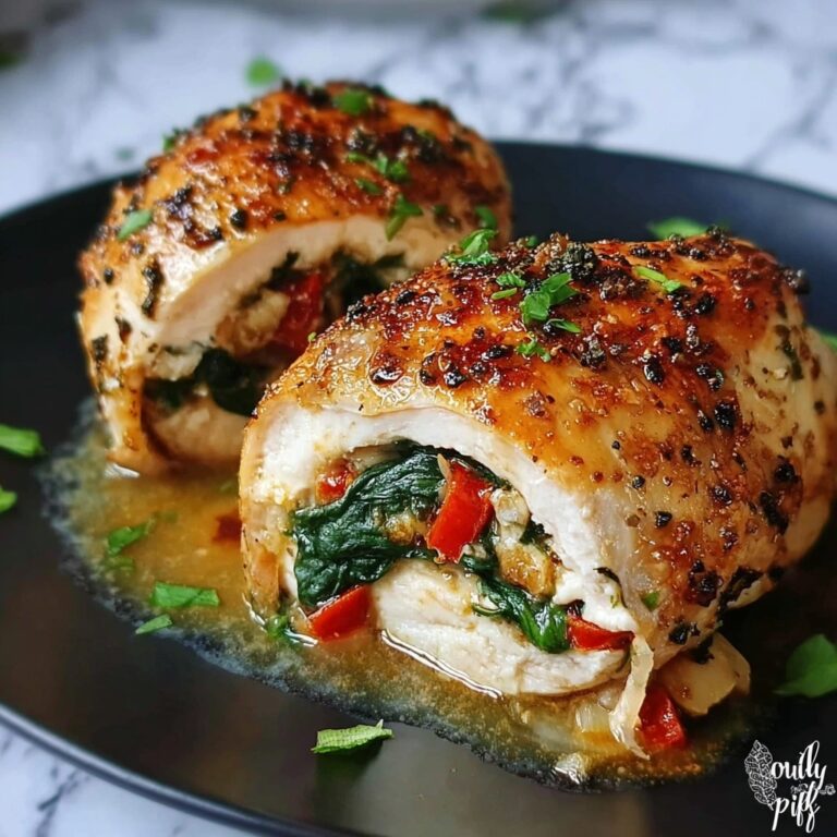 Roasted Red Pepper Spinach Mozzarella Stuffed Chicken Recipe