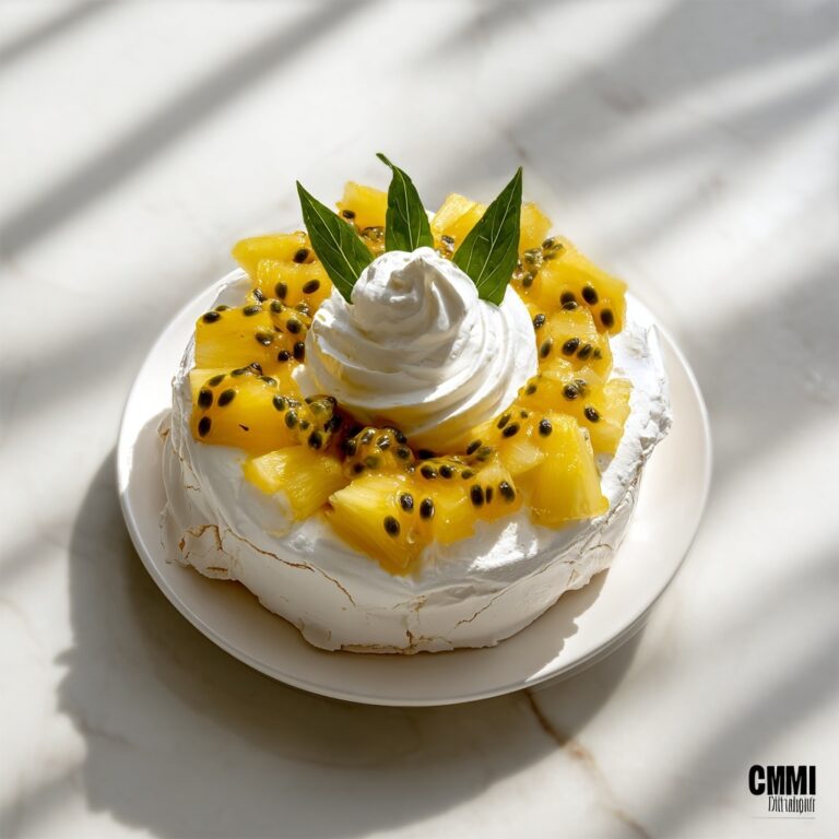 Vanilla Pavlova with Pineapple & Passion Fruit Recipe