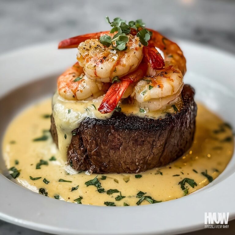 Decadent Filet Mignon with Shrimp and Lobster Cream Sauce Recipe