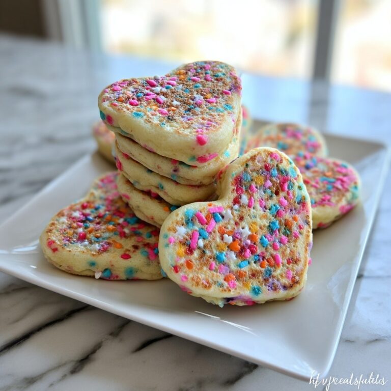 Rainbow Sprinkle Heart Pancakes Recipe