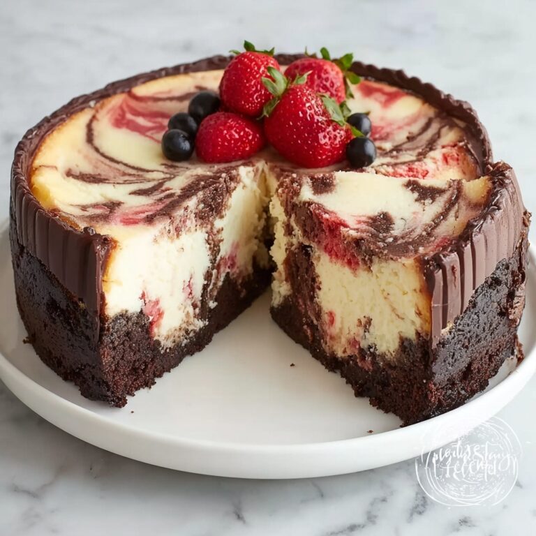 Strawberry Swirl Chocolate Cheesecake Recipe