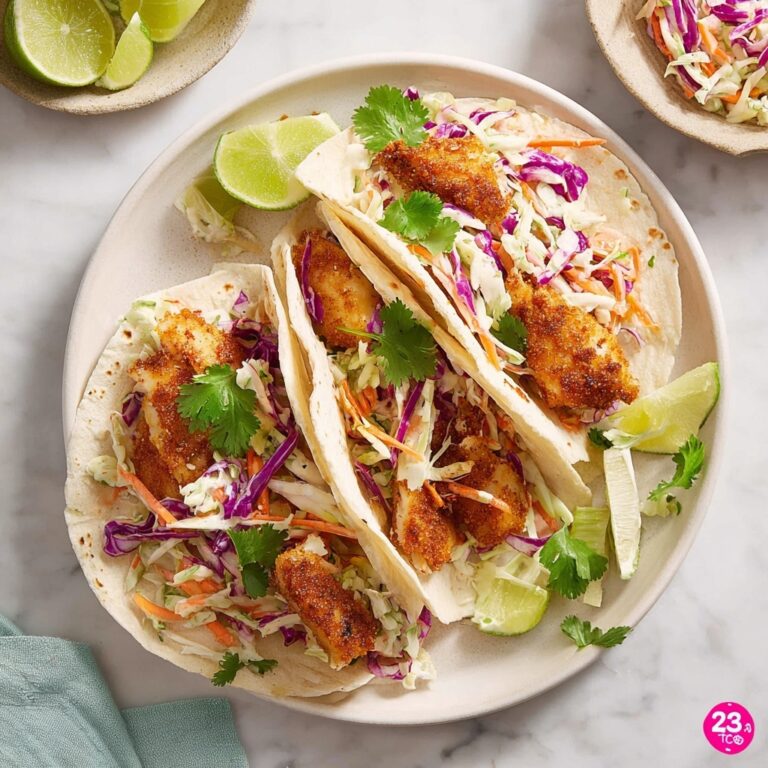 Air Fryer Fish Tacos with Cilantro Lime Slaw Recipe