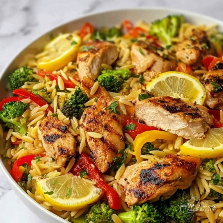 Lemon Chicken & Veggie Orzo Stir Fry Recipe