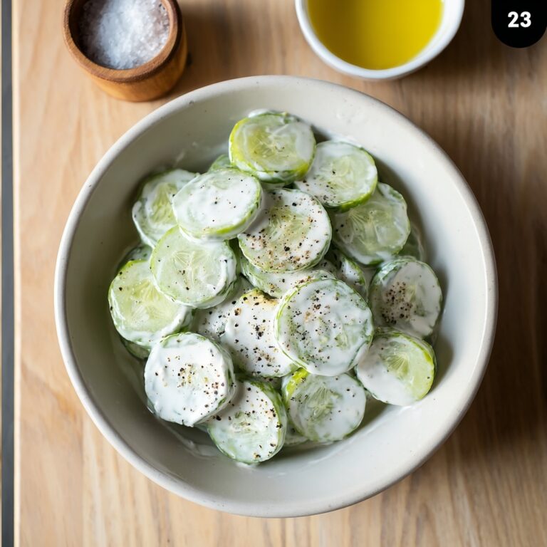 Creamy Garlic Cucumber Salad Recipe