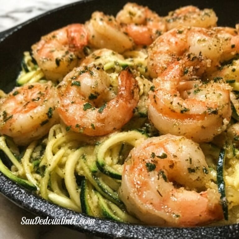 One Pan Garlic Shrimp and Zucchini Noodles Recipe