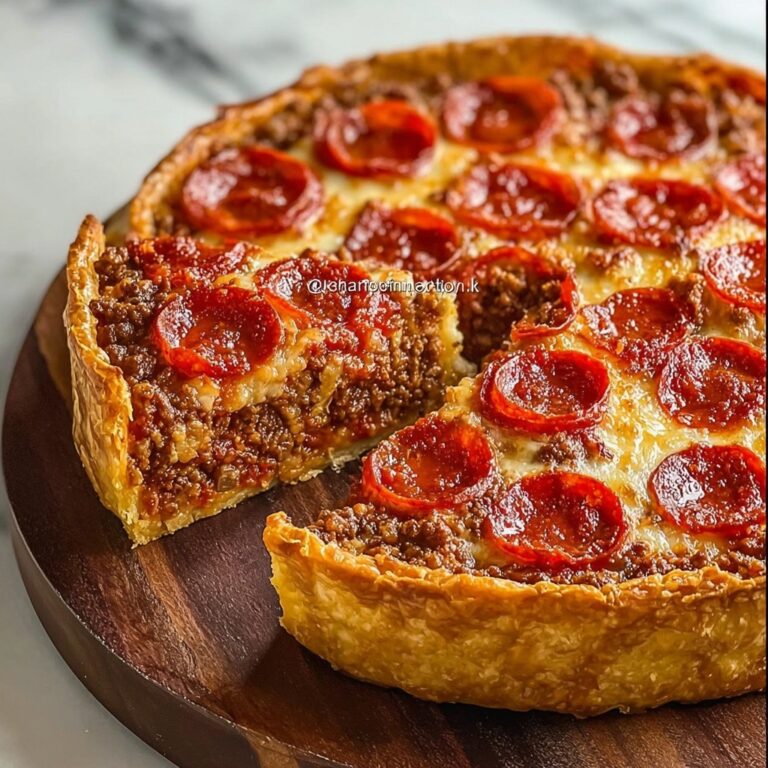 Deep Hamburger Sausage & Pepperoni Pie: Comfort Food Bliss Recipe