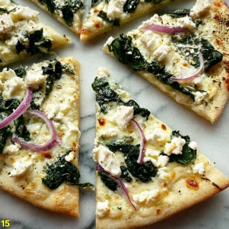 Tasty Spinach and Feta Flatbread Pizza Recipe