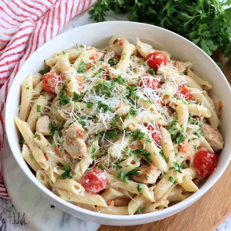 Baked Cajun Chicken Pasta with Boursin Cheese and Cherry Tomatoes Recipe