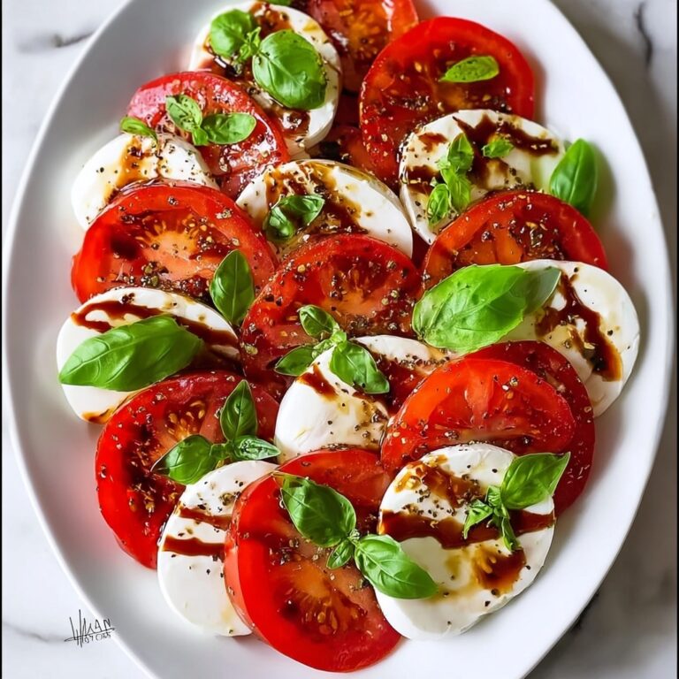 Simple Caprese Salad with Fresh Tomatoes, Mozzarella, and Basil Recipe