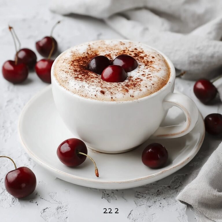Viral Cherry Vanilla Latte with Fresh Cherry Syrup Recipe