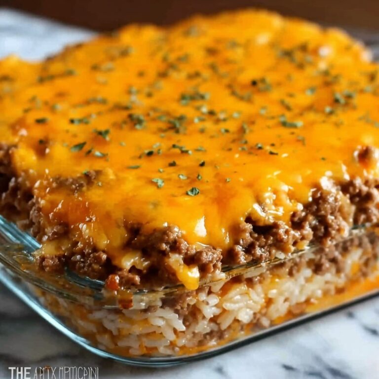 Cheddar-Crusted Ground Beef and Rice Casserole Recipe