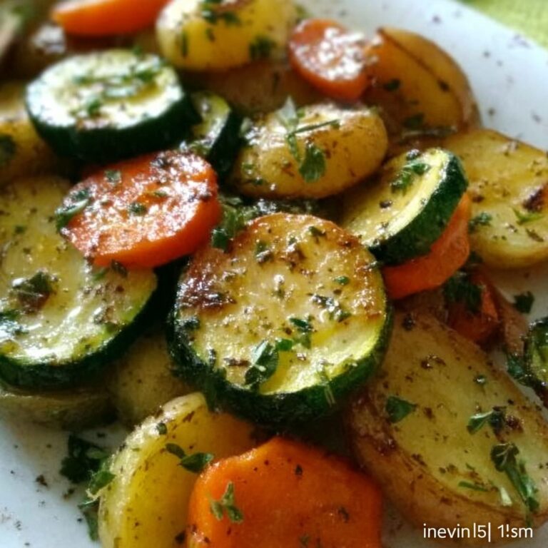 Garlic Herb Roasted Potatoes, Carrots, and Zucchini Recipe