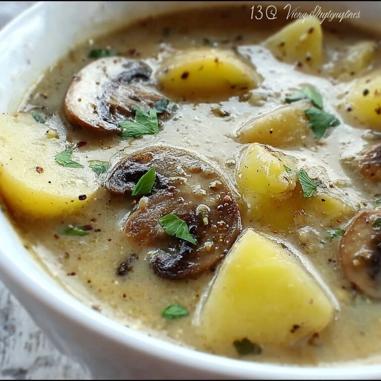 Creamy Mushroom and Potato Soup with Green Onions Recipe