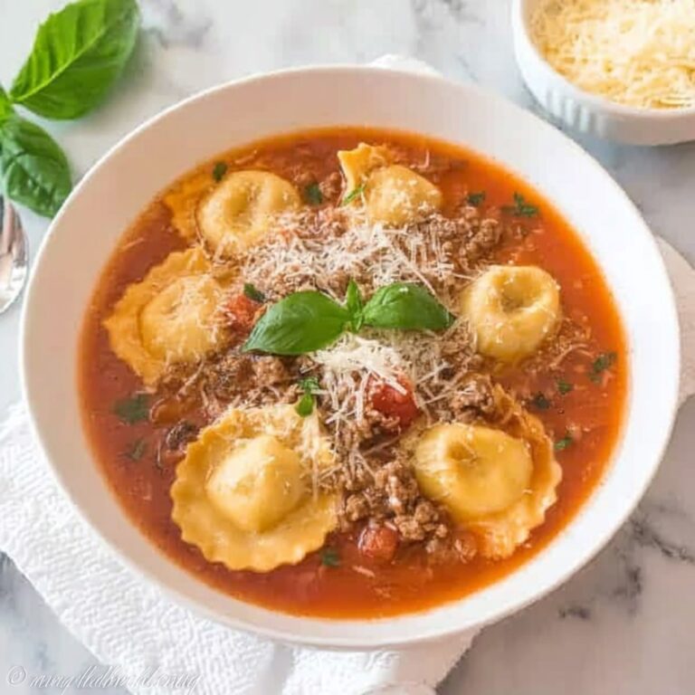 One Pot Sausage Ravioli Soup Recipe