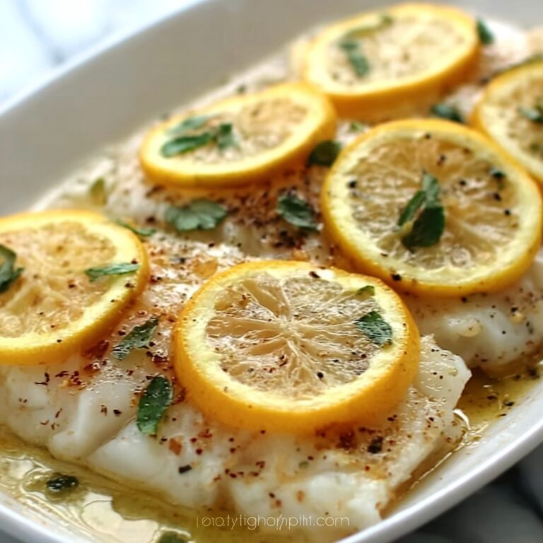 Baked Lemon-Garlic Cod with Butter Sauce Recipe